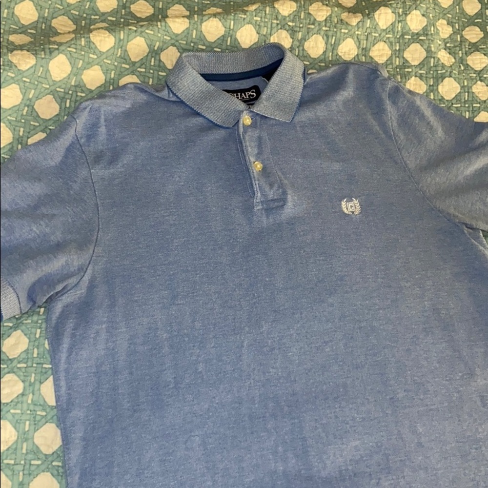 Baby blue short sleeve polo.